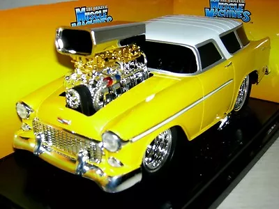 55 Chevy Nomad Yellow W/ White Top  Musc.mach.mib1:18 • $99.99