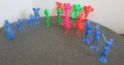 1970s MARX WALT DISNEY LOT-15 NEON FIGURES MICKEY MINNIE TINKER BELL PETER PAN • $138.95