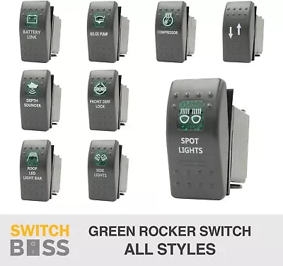 Rocker Switch 110 Styles Green Fit ARB Carling Style LED Car Boat 12v Spot Light • $19.90