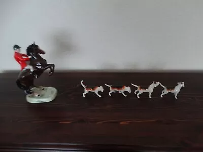 1 Set Of 5 Beswick Ornaments For Living Room Used (1-Huntman With 4 Hounds) • £75.95