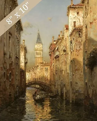 1800s Venice Italy Canal Cityscape Painting Giclee Print 8x10 On Fine Art Paper • $14.99