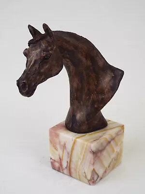 Arabian Horse Head Sculpture  Bask Flame  Valerie Skidmore Bronzed Resin Marble • $45