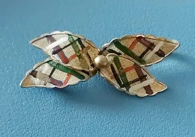 Vintage Scottish Tartan Plaid Brooch C 1950s Gilt Metal Plated  • £4