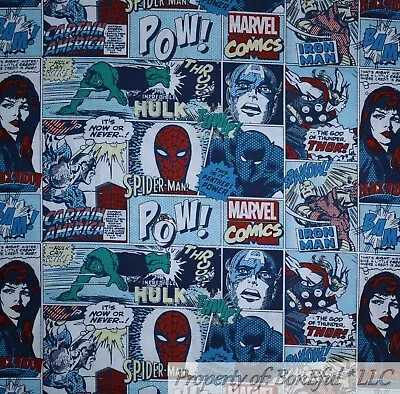 BonEful FABRIC Cotton Marvel Comic Block Super Hero Batman Hulk Thor Print SCRAP • $0.54