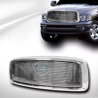 Fits 02-05 Dodge Ram Chrome Horizontal Billet Front Hood Bumper Grill Grille ABS • $99.95