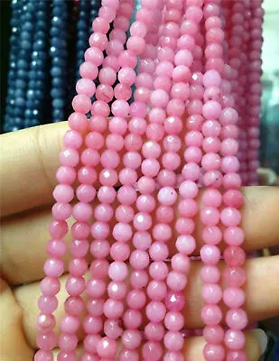 4mm Faceted Natural Pink Morganite Round Gemstone Loose Beads 15'' Strand • $3.49