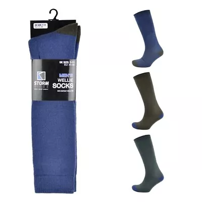 Mens Wellington Boot Welly Socks Long Gardening Fishing Longhose Wellie Liners • £4.75