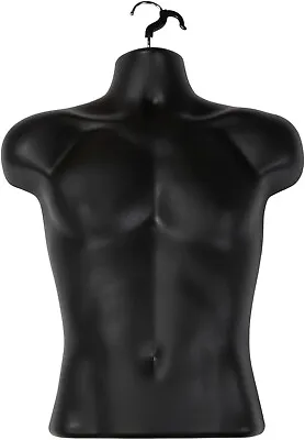  Torso Form Molded Man's Shirt Frosted Fits S - L Hanging Male Mannequin Black • $29.95