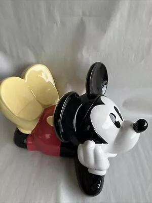 Disney Mickey Mouse Laying Cookie Jar Rare. Ceramic. New In Box • $60