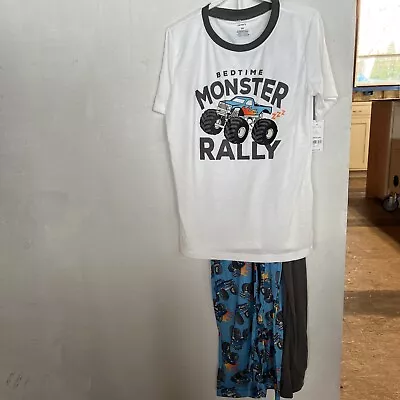 Carter's Boy's Monster Truck Rally 3-Piece Bedtime Pajama Set Size 14 • $15.99