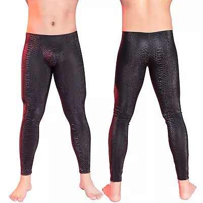 Men Animal Leopard Snake Print Sexy Pants Low Waist Shiny Pants High Clubwear • $14.87
