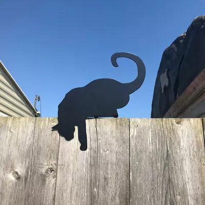 Cat Fence Topper - Outdoor Metal Ornament - Gardening Decor Gifts • £17.99