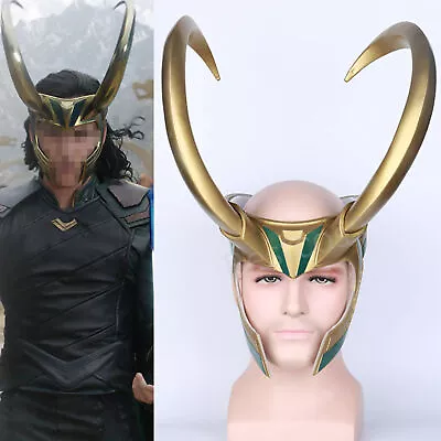 2017 Movie Thor 3 Ragnarok Laufeyson PVC Cosplay Mask Helmet Halloween Prop • $39.93
