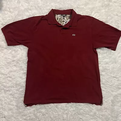 Vintage Y2K Marc Ecko Unltd Rhino Logo Graffiti Tag Polo Shirt Red Maroon XL • $16.99