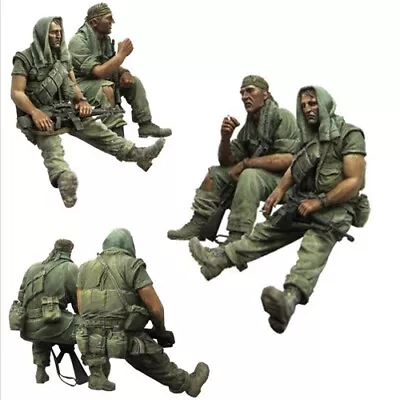 $13.96 • Buy 1/35 Resin Figures Model Vietnam War 2 US Soldiers At Rest Unassembled Unpainted
