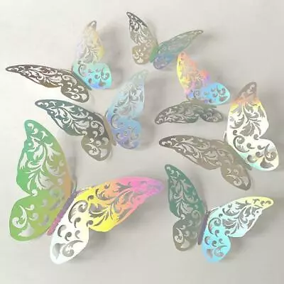 $2.63 • Buy 12* Butterfly Mirror Wall Stickers, 3D Metallic Art Home Decals Room BEST
