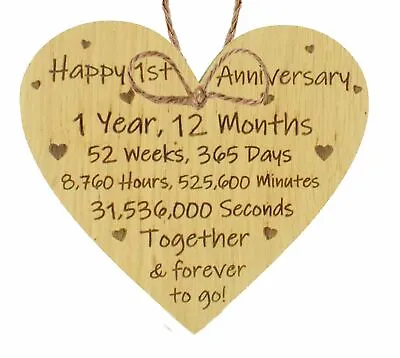 1st 2nd 5th 10th 20th 25th 50th Wedding Anniversary Husband Wife Mr & Mrs Gift • £4.99