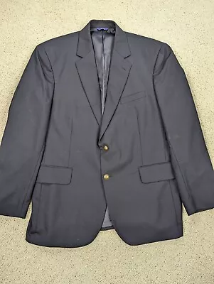 Arrow Blazer Mens 44R Blue Sport Coat Suit Jacket Navy Military 2 Button Wool 44 • $22.94