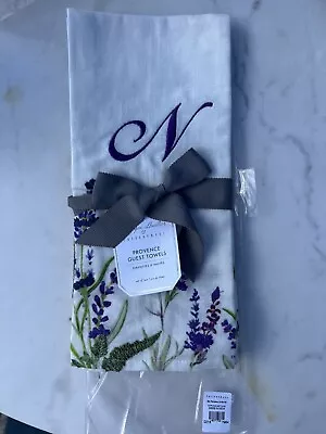 Monique Lhuillier Pottery Barn Provence Guest Towel Set Of Two Monogrammed “N” • $15