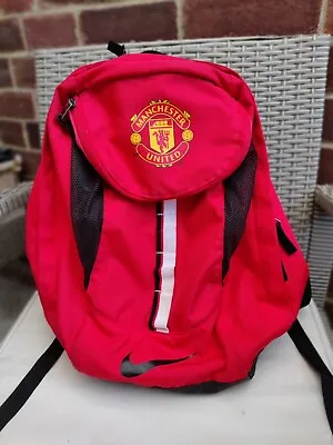 Nike Manchester United Football Club Red Backpack Sport Logo Y2k  • £26.50