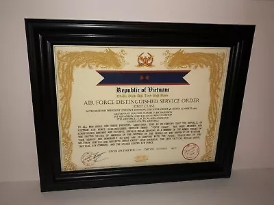 VIETNAM~AIR FORCE DISTINGUISHED SERVICE ORDER CERTIFICATE-FIRST CLASS W/Printing • $15.16