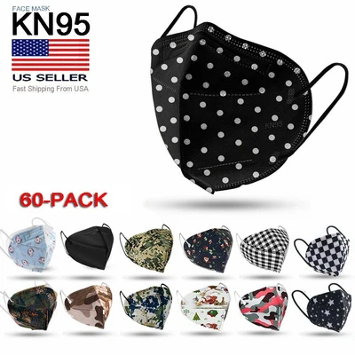 $9.49 • Buy 50/60 Pack KN95 Protective 5 Layer Face Mask BFE 95% PM2.5 Disposable Respirator