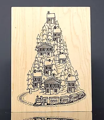 Stampendous Hill Top Train Rubber Stamp R276 Christmas Tree Present Holidays • $7