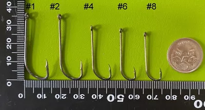 SELECT - DFS QUALITY BLACK Long Shank Baitholder Fishing Hooks Sizes 12468 • $13.60