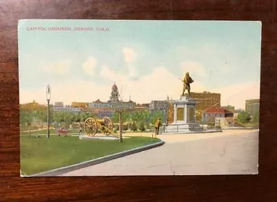 Vintage Postcard - Capitol Grounds Denver Colorado CO - Civil War Statue Removed • $8.99