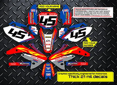 2006 2007 Honda Crf 250r Dirt Bike Graphics Kit Crf250r Motocross Decals 21 Mil • $159.99