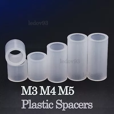 M3M4M5 WHITE Plastic(NYLON) SPACERS STANDOFF THICK Round Deep Washers • £2.49