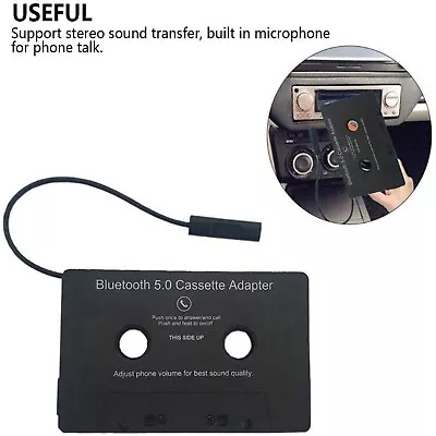 1X Bluetooth 5.0 Car Audio Stereo Sound Cassette Tape Adapter MP3 Hands-Free Aux • $9.59