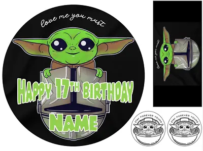 Baby Yoda Star Wars Inspired 6  - A3 Sheet Personalised Cake Edible Icing Topper • £7.99