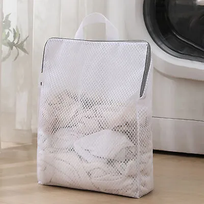 Travel Laundry Bag Basket Capacity Foldable Mesh With Handle For Underwear • $8.84