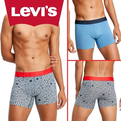 £10.99 • Buy Levis 2 Pack Tall Logo AOP Boxer Briefs Navy Size XXLarge XXL 2XL