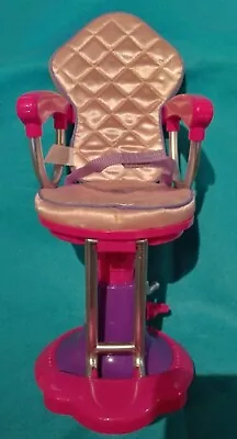 Beauty Salon Chair For 18  Doll Adjustable Height Swivel Pink Enertec Chair • $12.99