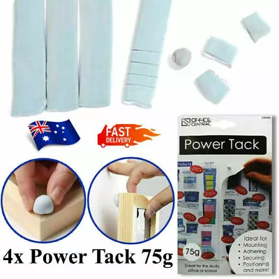 Power Tack Rubber Adhesive Reusable Tak BluTac Tac Double Sided Glue Tape 4x • $26.74