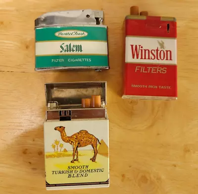 Vintage Winston Camel Salem Lighters Untested For Display Only! • $14.90