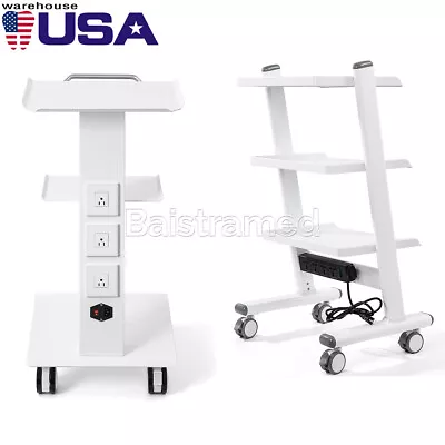 Dental Mobile Trolley Cart Built-in Socket Medical Cart 3 Layers Double Castors • $147.19