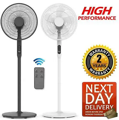 £49.95 • Buy Premium Electric Air Cooling Pedestal Fan Floor Free Standing Stand Tower Remote