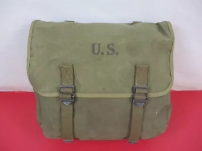 WWII US Army M1936 Canvas Musette Bag Or Pack OD Green Color  Dtd 1944 - NICE #4 • $74.99