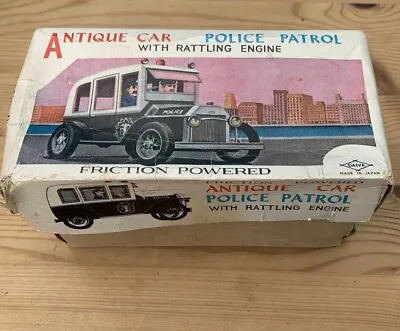 Tinplate Police Patrol Car With Rattling Engine And Original Box Daiya Toys • $55.40