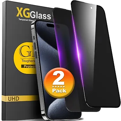 2x IPhone 15 14 13 12 11 Pro Max Privacy AntiSpy Tempered Glass Screen Protector • $5.94