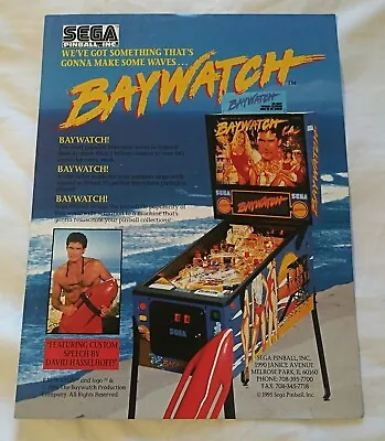 Baywatch Original Pinball Machine Flyer Pamela Anderson NOS Nice! • $12