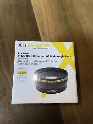 Xit Pro 58mm 0.43x High Definition AF Wide Angle Lens For Digital & Video Camera • $11.99