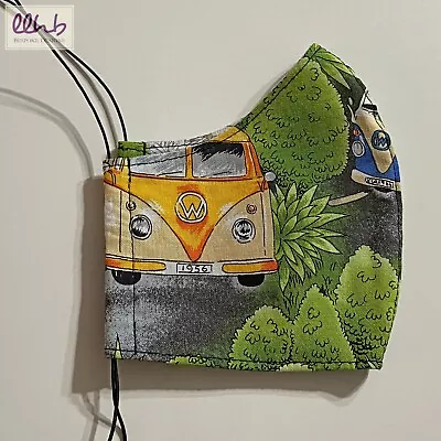 New Fabric Cloth Face Mask Washable Adult XL Size Volkswagen VW Kombi Van • $8