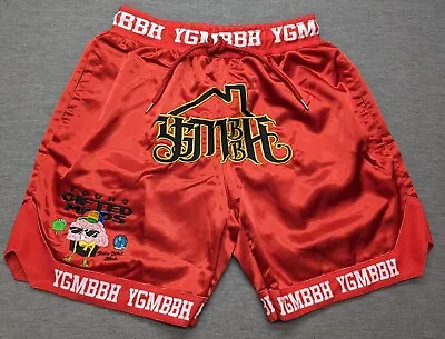 Muay Thai MMA Boxing Shorts Trunks Men's Size Large Red YGMBBH • $19.95