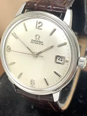 Omega Men's Watch 166.002 Vintage 1963 Swiss Automatic Silver Dial Date 34mm • $1099.99