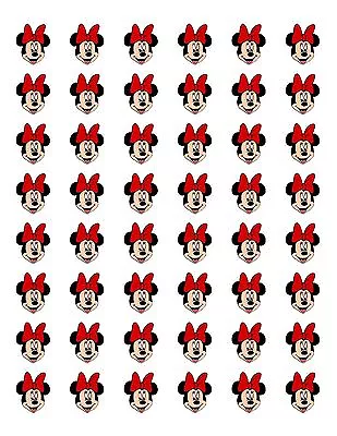 48 Minnie Mouse Face Red Bow  Envelope Seals Labels Stickers 1.2  Round • $2.22