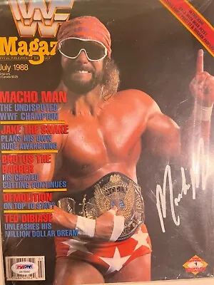 Signed Macho Man 1988 WWF Magazine Rare ! • $1300